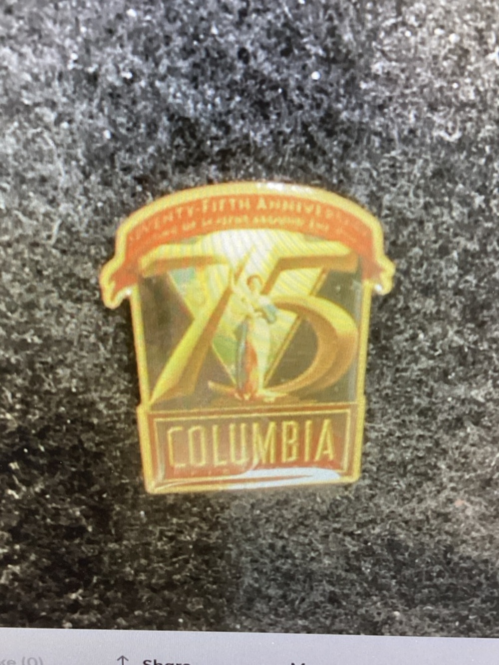 Columbia 75th Anniversary Gold Tone Pin